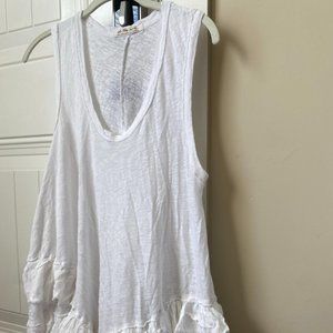 Free People White Ruffle Top